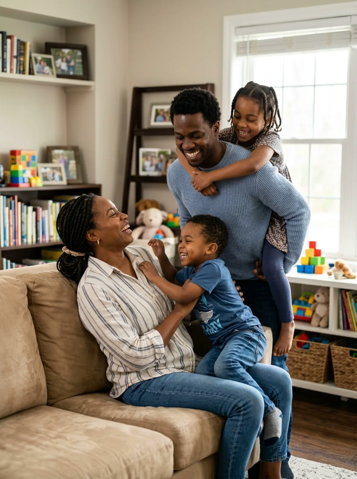 Smiling family, illustrative image